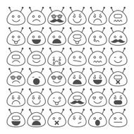 Set of smiling space aliens