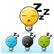 Light bulb character Sleeping