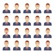Large set of male emotions