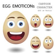 Egg emoticon cartoon character eps 10 vector N4