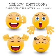 Yellow emoticon cartoon character eps 10 vector N36