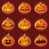 Halloween Pumpkin Character Emoticon Icons