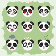 Collection of vector funny panda smilies