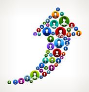 Arrow Up People Faces Community and Communication Pattern N2