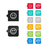 Smile icon for user interface - flat and glossy