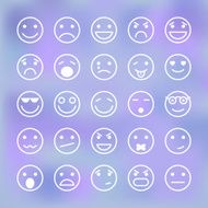 Icons set of smiley faces for mobile application interface