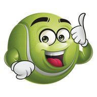 Tennis Ball Cartoon - Thumbs Up