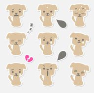 Icon ( Emoticons ) - Cute Dog(puppy angry shouting sleeping crying dizziness)