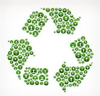 Recycling People and community vector buttons