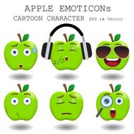 Apple emoticon cartoon character eps 10 vector N4