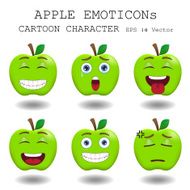 Apple emoticon cartoon character eps 10 vector N5