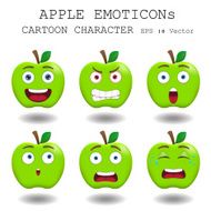 Apple emoticon cartoon character eps 10 vector N6
