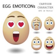 Egg emoticon cartoon character eps 10 vector N5