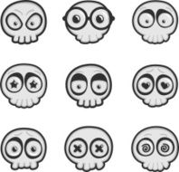 cute skulls with expressions