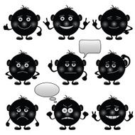 Smilies round set black