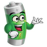 Green Battery Cartoon - Presenting