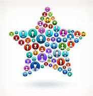 Star People and community vector buttons
