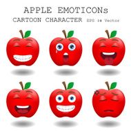 Apple emoticon cartoon character eps 10 vector N7