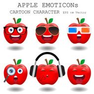 Apple emoticon cartoon character eps 10 vector N8