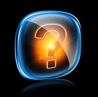 Help icon neon isolated on black background