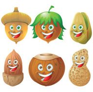 Nuts and seeds icon character set