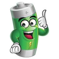 Green Battery Cartoon - Thumbs Up