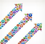 Arrows People and community vector buttons