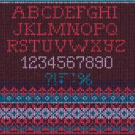 Christmas Font Scandinavian style seamless knitted N4