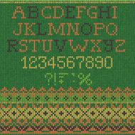 Christmas Font Scandinavian style seamless knitted N5