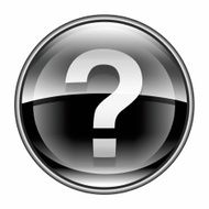 help icon black isolated on white background