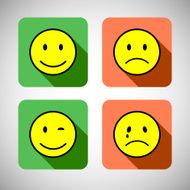Set of basic emotions in flat icon design
