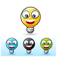 Light bulb character Happy