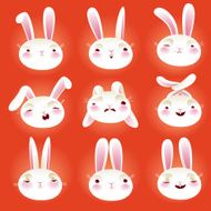 Rabbit Icon set EPS8