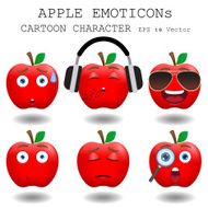 Apple emoticon cartoon character eps 10 vector N9