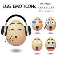 Egg emoticon cartoon character eps 10 vector N6