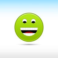 Smiley face sign green icon web internet button