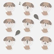 Icon ( Emoticons ) - Cute Dog(smiling singing talking looking N2