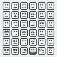 Vector cartoon square faces set