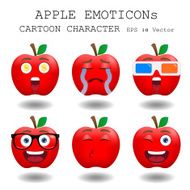 Apple emoticon cartoon character eps 10 vector N10
