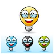 Light bulb character Wearing eyeglass