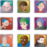 People Faces Icons Avatars N3