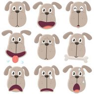 Icon ( Emoticons ) - Dog in various moods