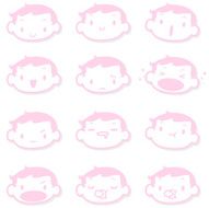Icon Emoticons - Cute Baby Face( mad crying smiling sleeping ) N2