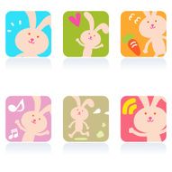 Icon Set( Emoticons ) - Cute Bunny