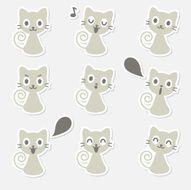 Icon ( Emoticons ) - Cute Cat(smiling singing talking looking