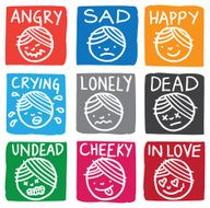 Character traits illustrated icon blocks N2
