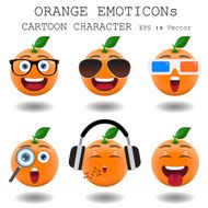 Orange emoticon cartoon character eps 10 vector N5