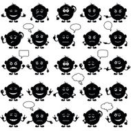 Smilies round set black N2