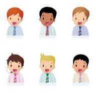 Icon Set ( Emoticons ) - Businessman Office Worker Teacher