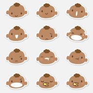Icon (Emoticons) - Baby face in various moods ( crying smiling ) N2